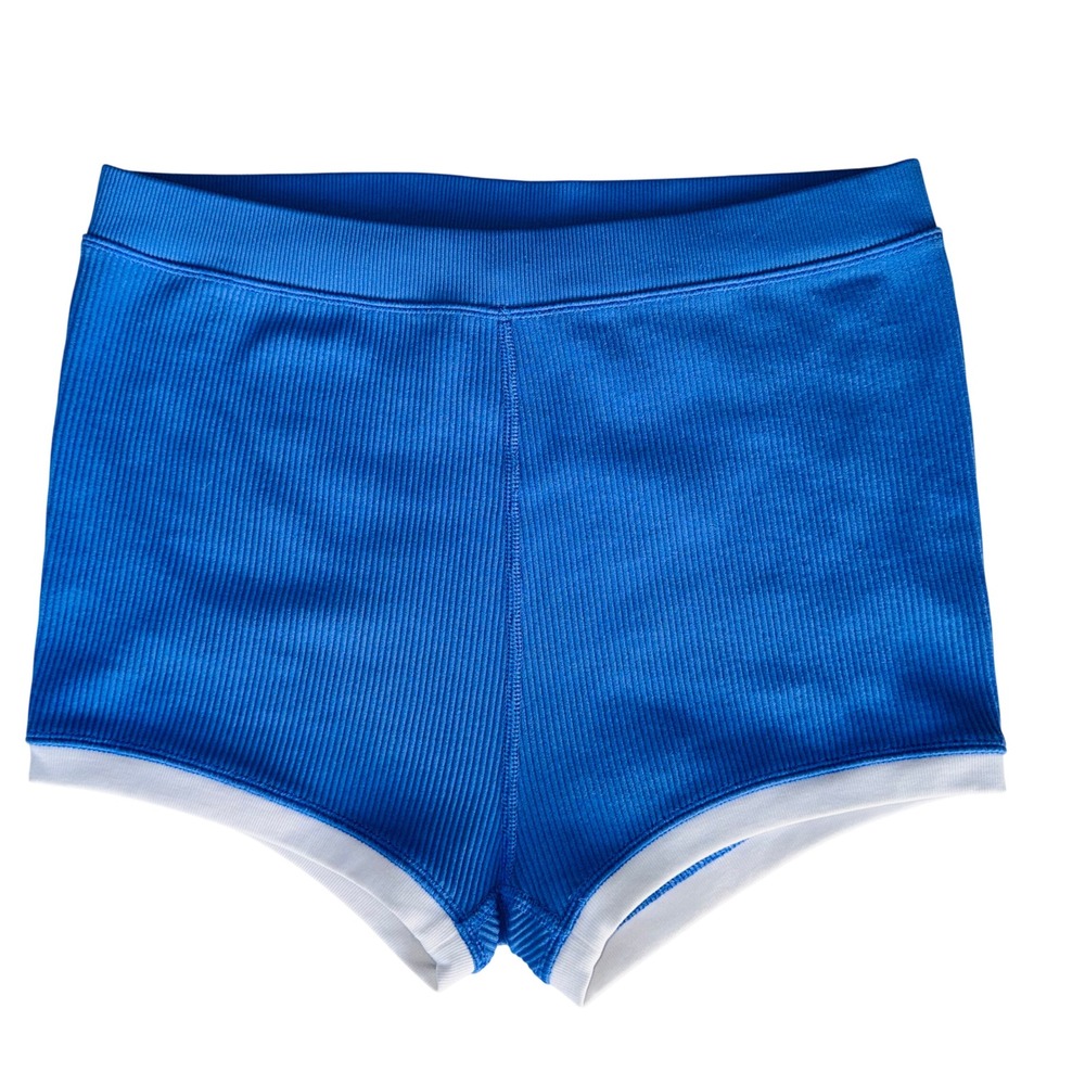 OFFLINE by Aerie Ribbed Super Shortie Shorts Women XL Blue Excellent